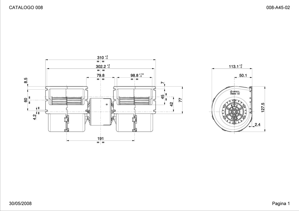 SPAL Double Radial fan 690 m³/h