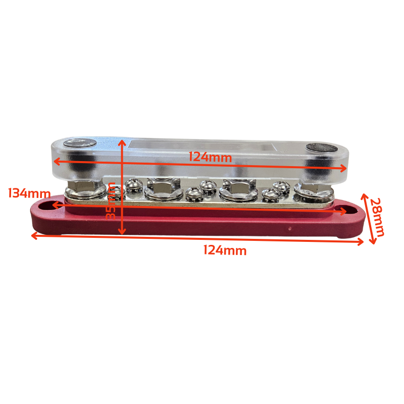 Cable terminal 4x M8 / 6x M4 Red/Black