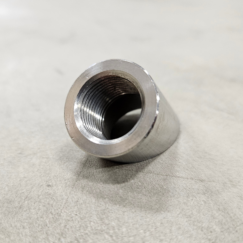 Curved lambda nut M18x1.5 Stainless steel (45°)