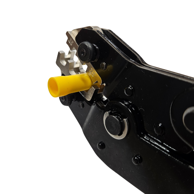 Universal crimping pliers with 6 replaceable jaws