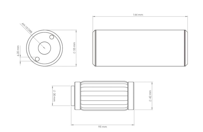 Nuke fuel filter 10micron slim (Stainless filter)