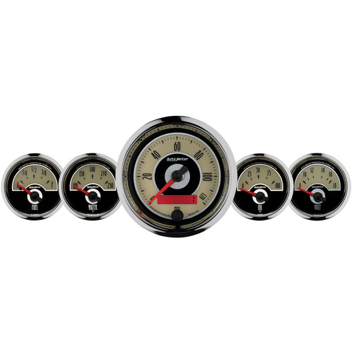 5 Pc. Gauge Kit, 3-3/8" & 2-1/16", Elec. Speedometer, Cruiser