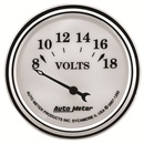 2-1/16" Voltmeter, 8-18v, Old-Tyme White Ii