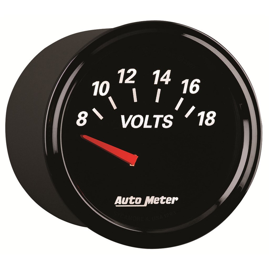 2-1/16" Voltmeter, 8-18v, Designer Black Ii