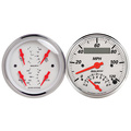 2 Pc. Gauge Kit, 3-3/8" Quad & Tach/Speedo, 240-33 Ω, Arctic White