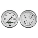 2 Pc. Gauge Kit, 3-3/8" Quad & Speedometer, 240-33 Ω, Old Tyme White