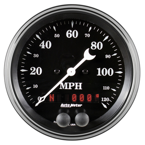 3-3/8" Gps Speedometer, 0-120 Mph, Old Tyme Black