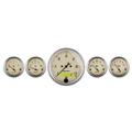 5 Pc. Gauge Kit, 3-1/8" & 2-1/16", Elec. Speedometer, Antique Beige