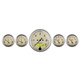 5 Pc. Gauge Kit, 3-1/8" & 2-1/16", Elec. Speedometer, Antique Beige