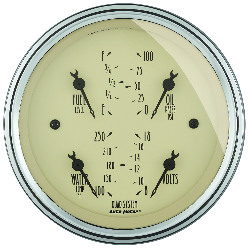 3-3/8" Quad Gauge, 100 Psi/100-250 °F/8-18v/240-33 Ω, Antique Beige