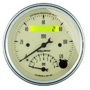 3-3/8" Tachometer/Speedometer Combo, 8k Rpm/120 Mph, Antique Beige