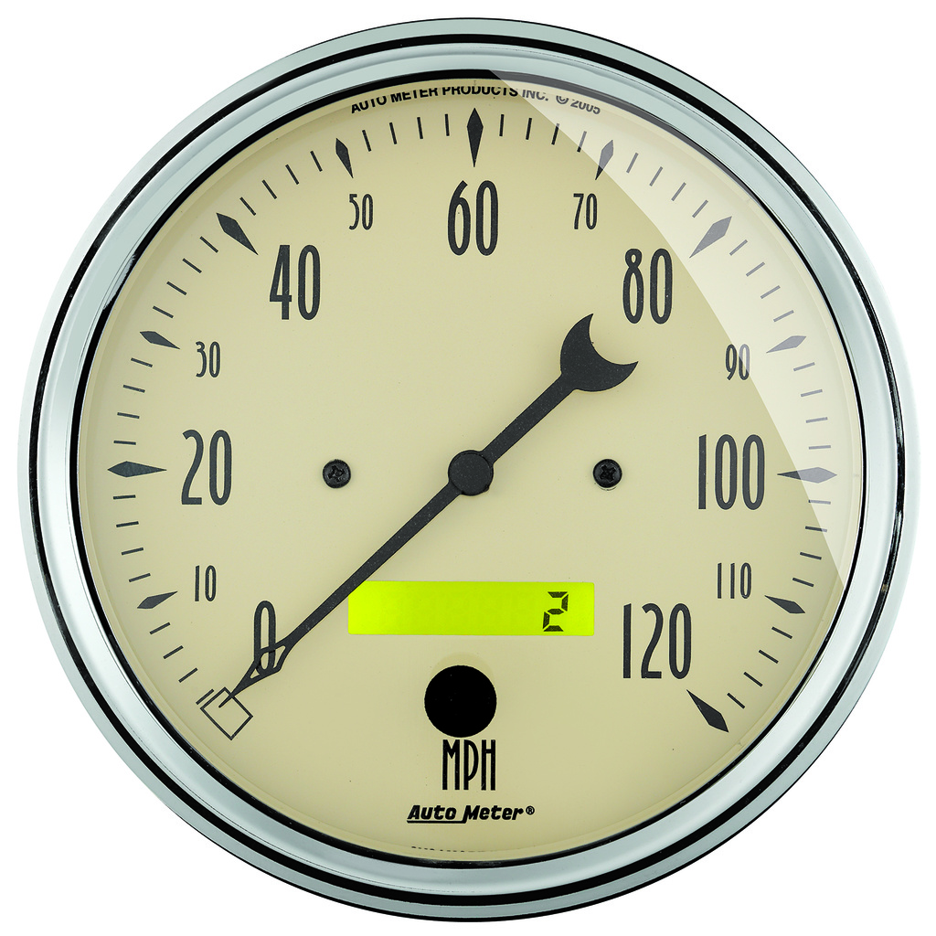 2 Pc. Gauge Kit, 5" Quad & Speedometer, 240-33 Ω, Antique Beige