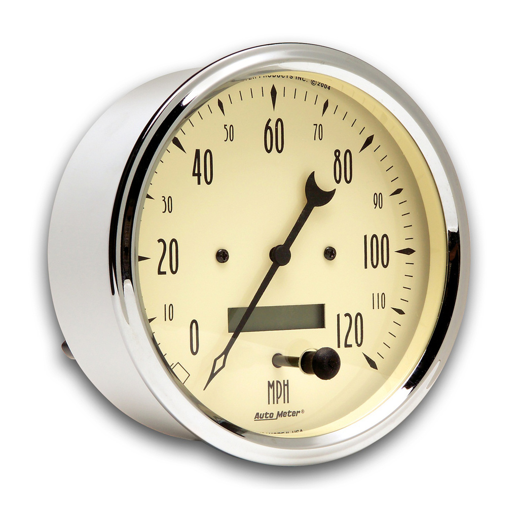 5" Speedometer, 0-120 Mph, Antique Beige