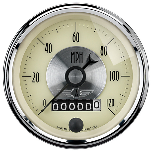 3-3/8" Speedometer, 0-120 Mph, Prestige Antique Ivory