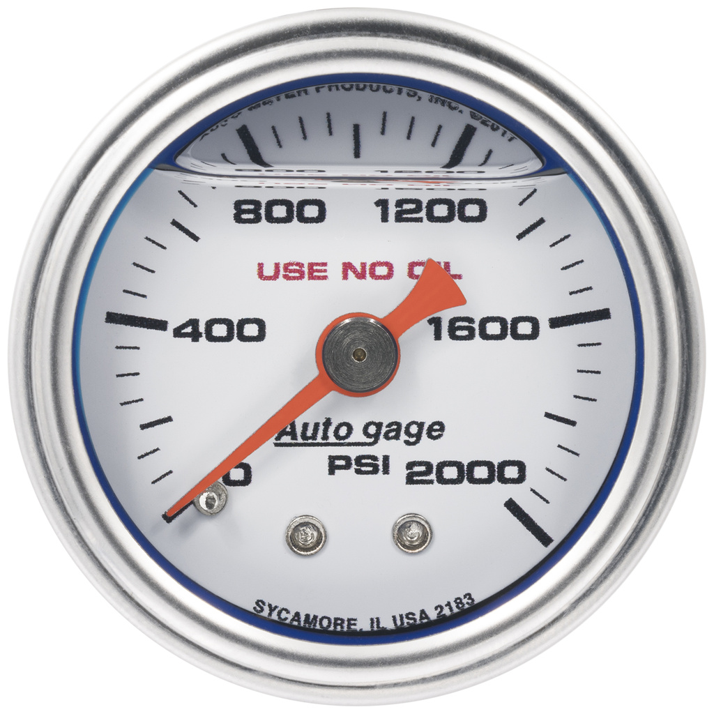 1-1/2" Pressure, 0-2,000 Psi, White