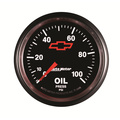 2-1/16" Oil Pressure, 0-100 Psi, Chevy Red Bowtie, Black