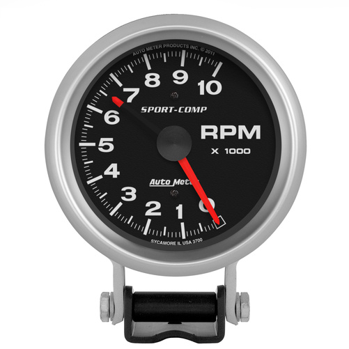 3-3/4" Pedestal Tachometer, 0-10,000 Rpm, Sport-Comp