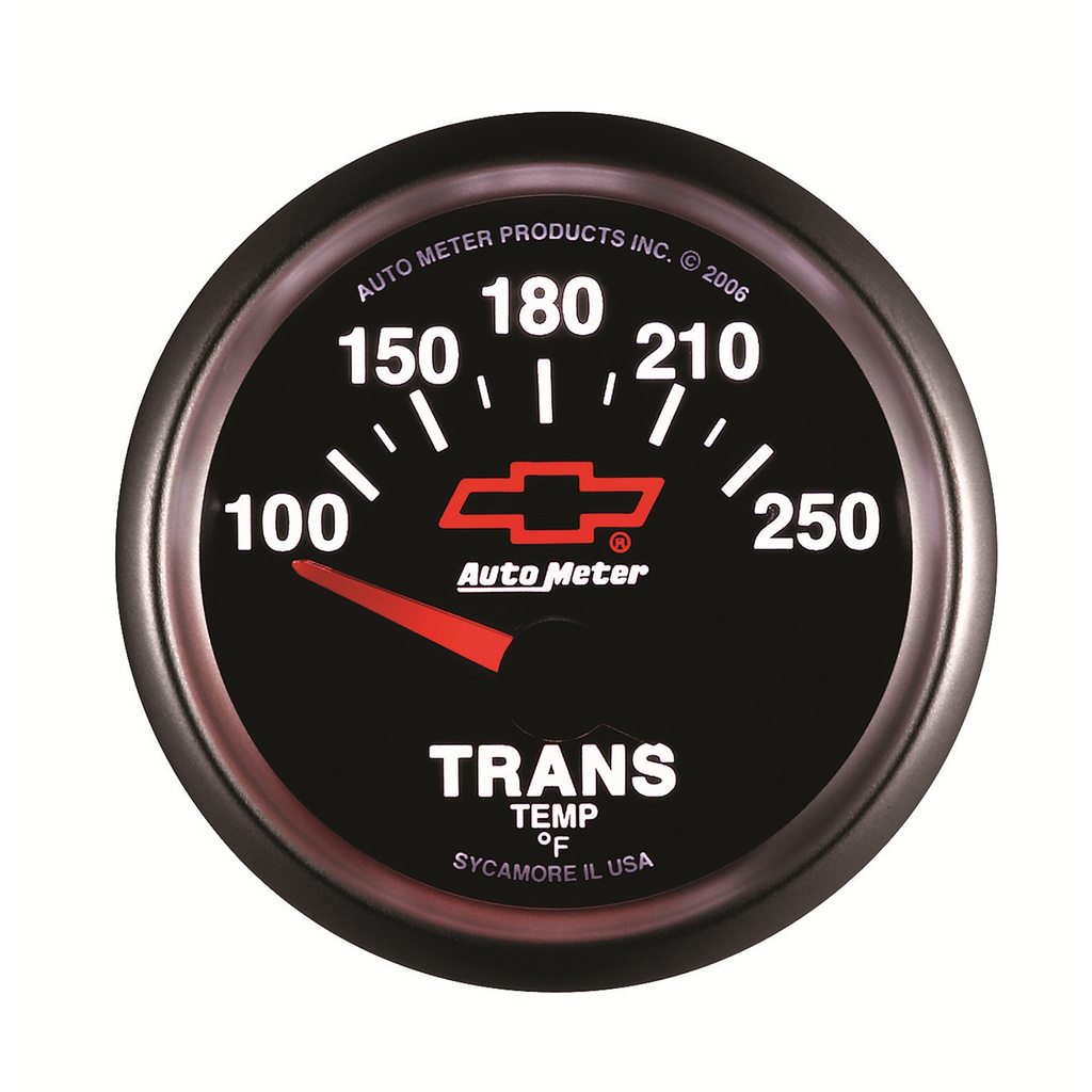 2-1/16" Transmission Temperature, 100-250 °F, Chevy Red Bowtie, Black