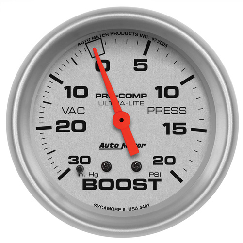 2-5/8" Boost/Vacuum, 30 In Hg/20 Psi, Ultra-Lite