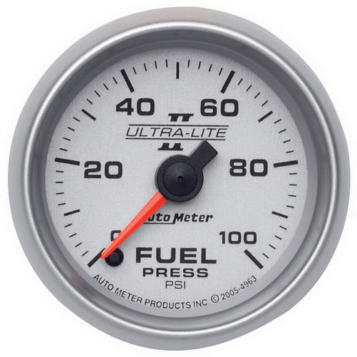 2-1/16" Fuel Pressure, 0-100 Psi, Ultra-Lite Ii