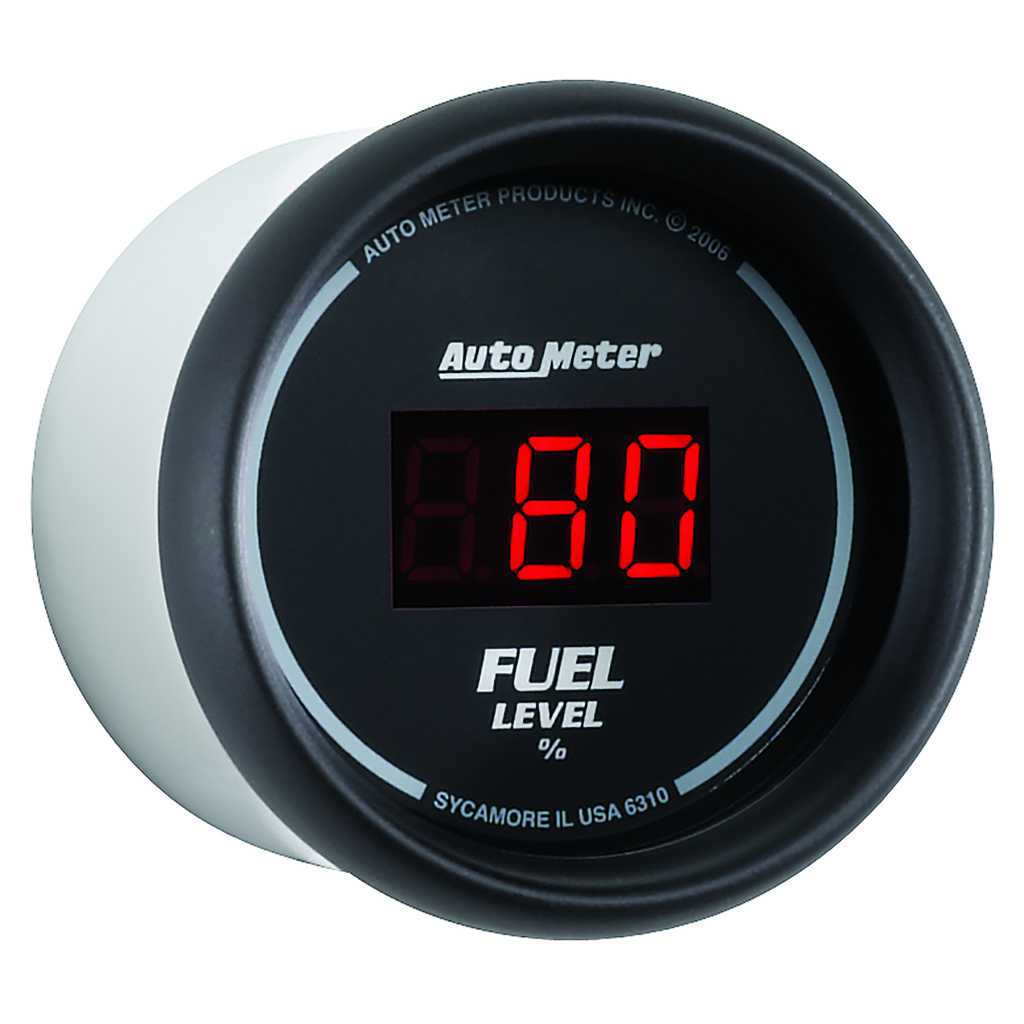 2-1/16" Fuel Level, Programmable 0-280 Ω, Digital Black