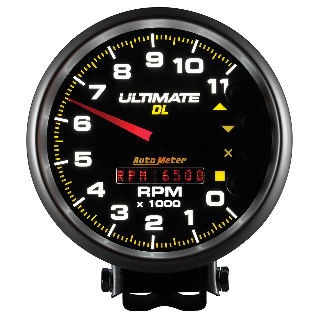 5" Tachometer, 0-11,000 Rpm, Pedestal, Ultimate Dl Playback, Black