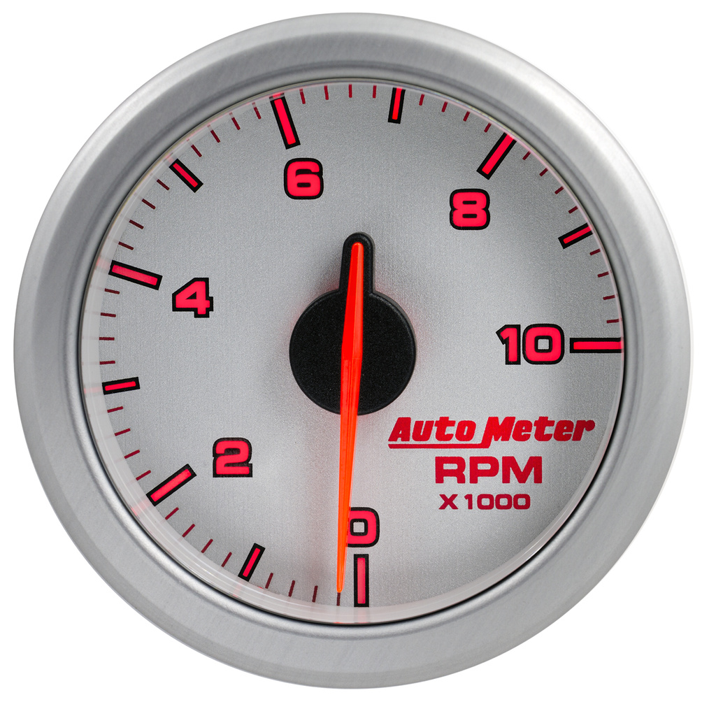 2-1/16" Tach, 0-10,000 Rpm, Airdrive, Silver