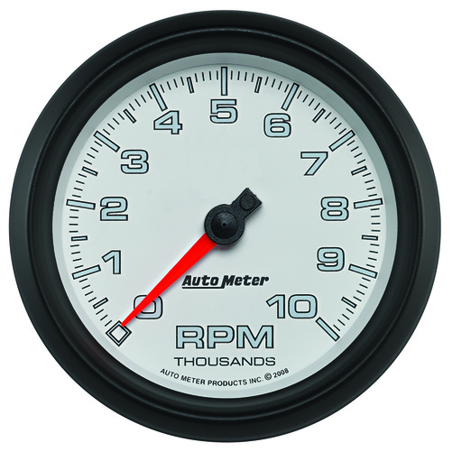 3-3/8" Tachometer, 0-10,000 Rpm, White, Pro-Cycle