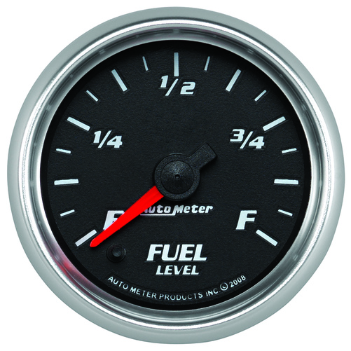 2-1/16" Fuel Level, Programmable 0-280 Ω, Black, Pro-Cycle