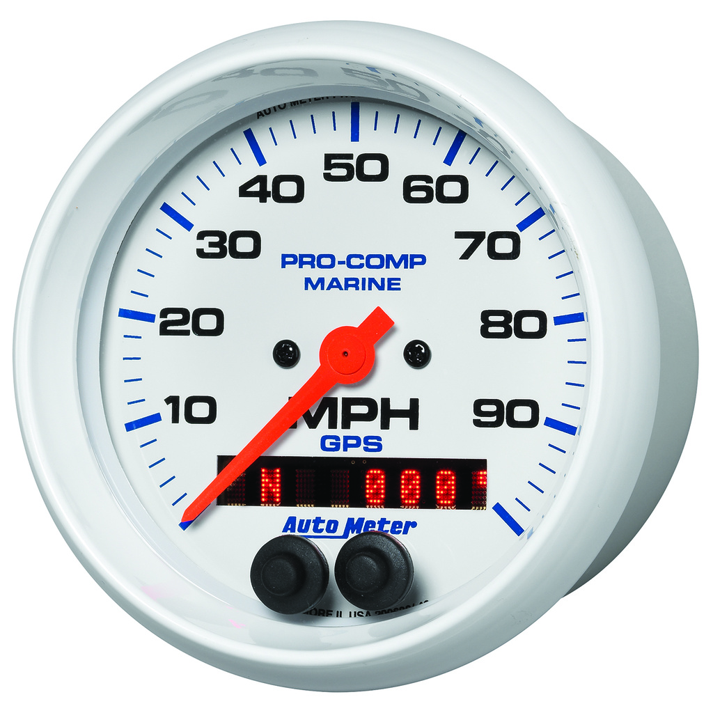 3-3/8" Gps Speedometer, 0-100 Mph, Marine White
