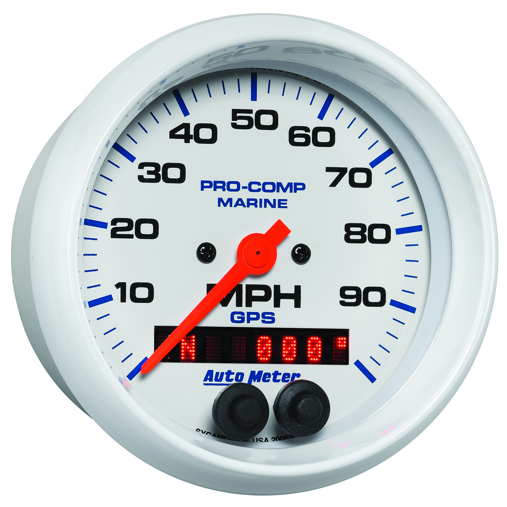 3-3/8" Gps Speedometer, 0-100 Mph, Marine White