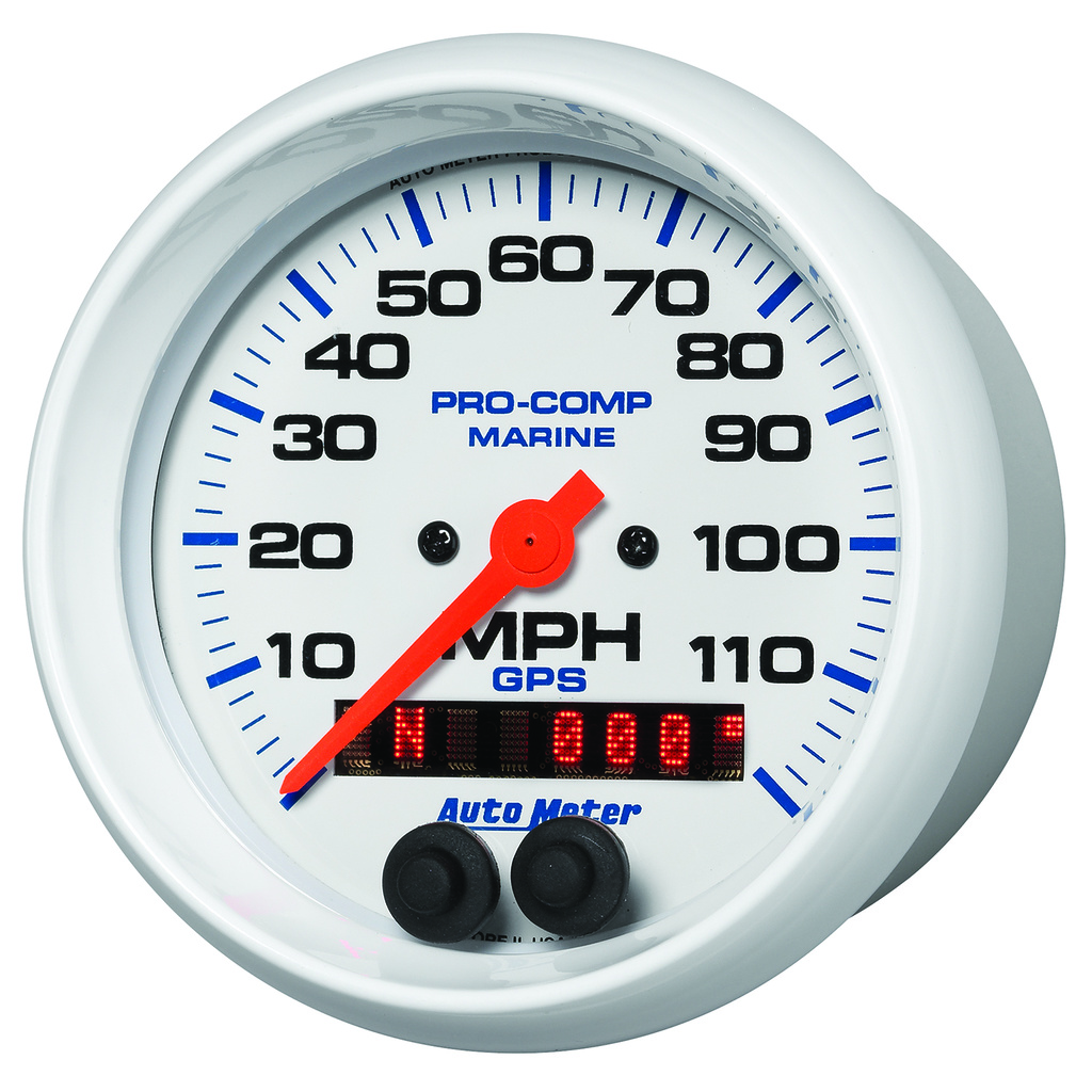 3-3/8" Gps Speedometer, 0-120 Mph, Marine White