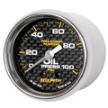 2-1/16" Oil Pressure, 0-100 Psi, Marine Carbon Fiber