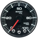 2-1/16" Boost, 0-100 Psi, Spek-Pro, Black/Black