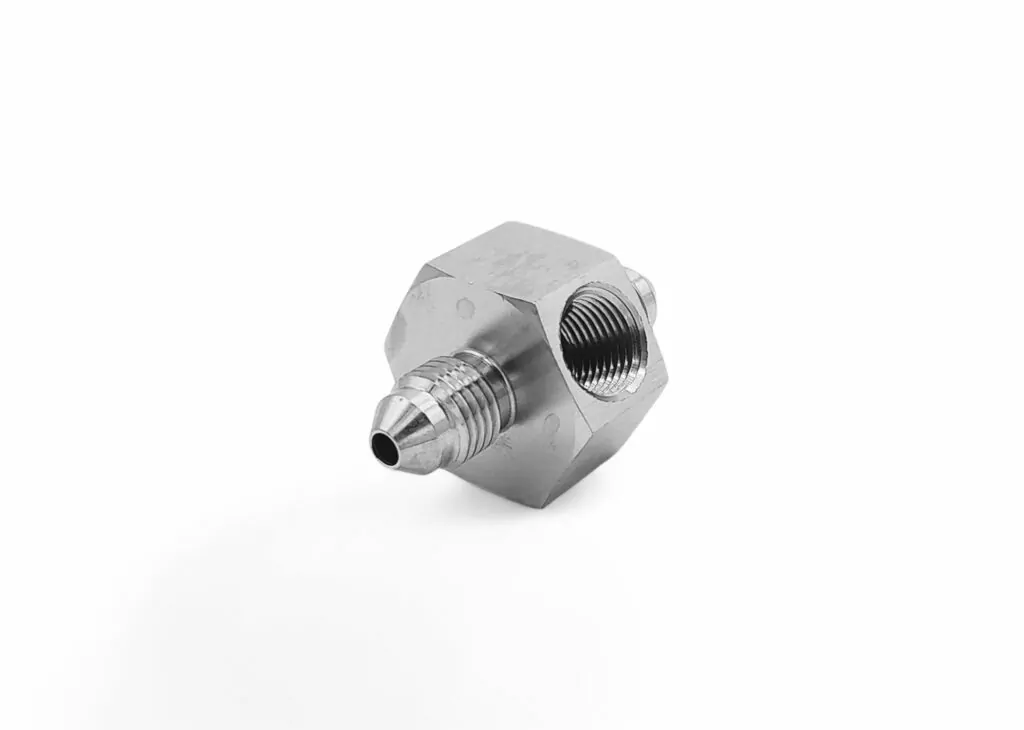 Inline brake pressure switch adapter AN3 Male / 1/8 NPT Female
