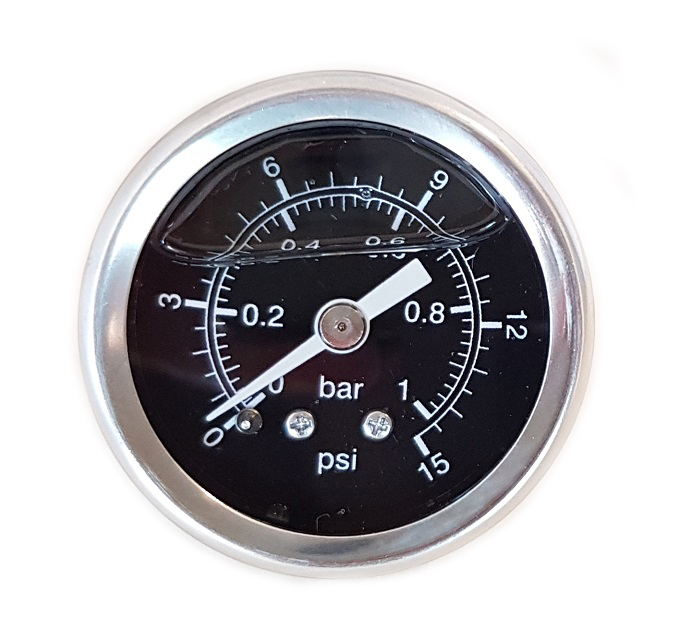 Fuel pressure gauge 0-1 bar (Carburetor)