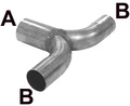 T-pipe 76x63,5 Stainless