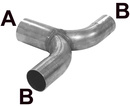 T-pipe 63,5x50,8 Stainless