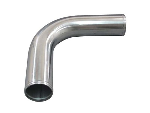 90° aluminum tube 4" Polished